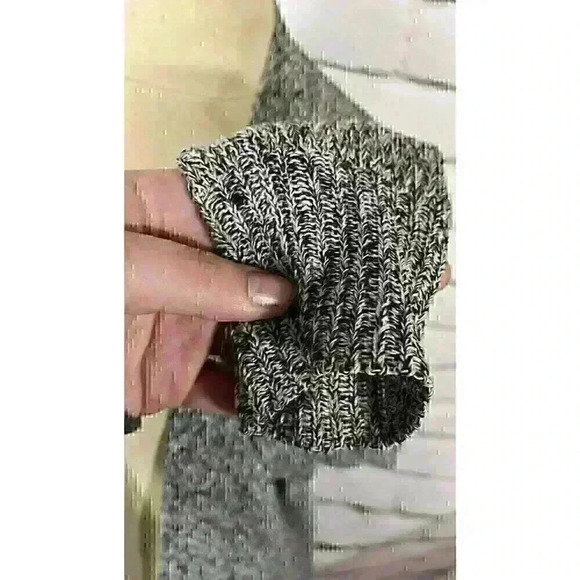 Theory Womens Size M Black White Long Sleeve Open Cardigan Linen Front Pockets - Picture 5 of 5